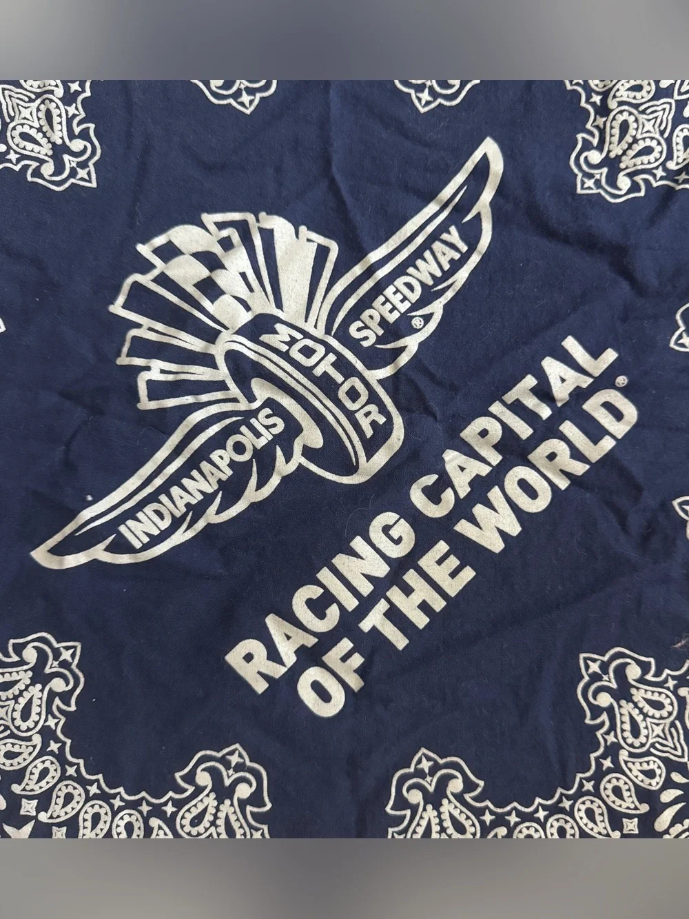 Indianapolis Motor Speedway 'Racing Capital of the World' Navy Cotton Bandana